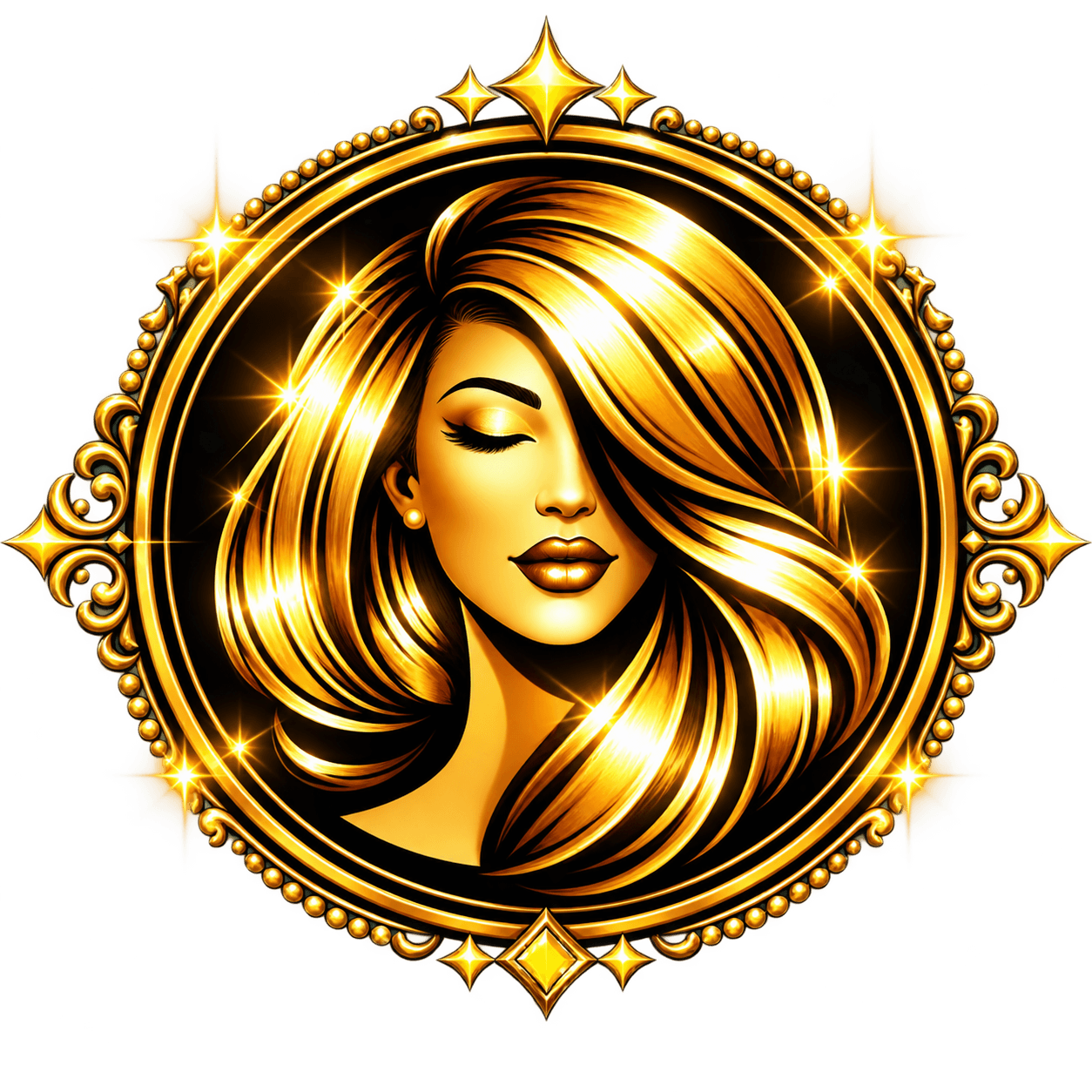 The Hair Closet gold hair emblem