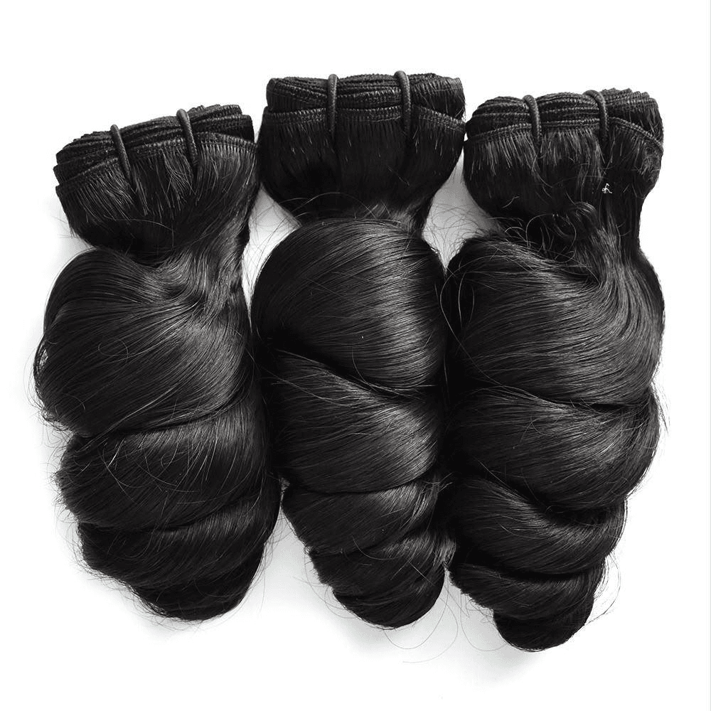 Three dark bundles showing a smooth loose-wave pattern