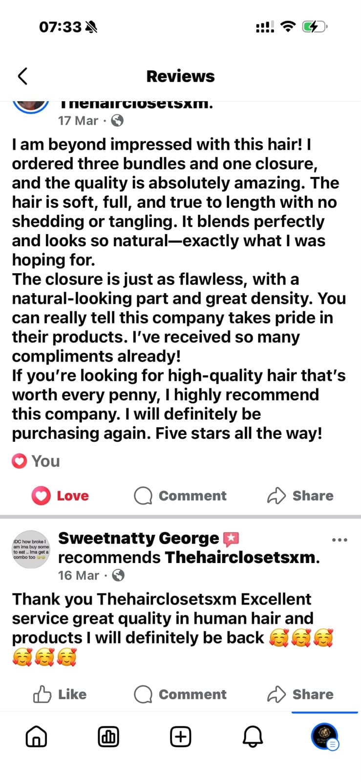 Customer feedback screenshot 7 of 7