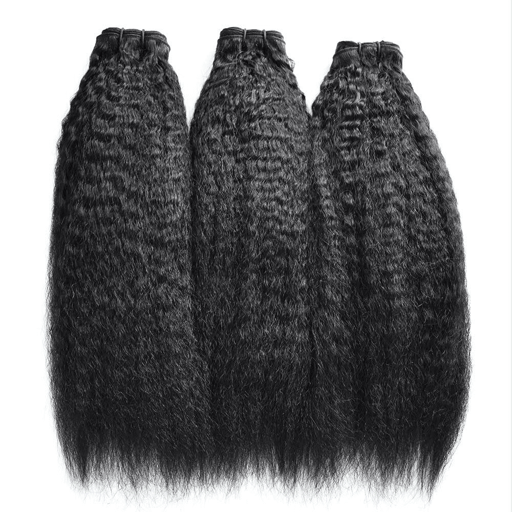 Three dark bundles showing a kinky-straight texture
